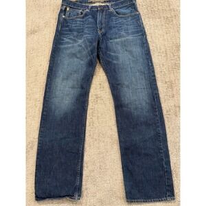 American Eagle Jeans Mens 34x34 Blue Relaxed Straight Dark Wash Denim (J)